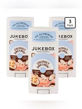 Jukebox Coconut Dreamin' Natural Deodorant Stick - Cream- 3 Pack
